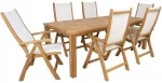 Valgomojo komplektas BALI stalas, 6 sulankstomos kėdės