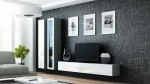 Cama Living room cabinet set VIGO 3 pilkas/baltas gloss