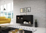 Cama living room furniture set ROCO 15 (RO4+2xRO3+2xRO6) juodas/juodas/juodas
