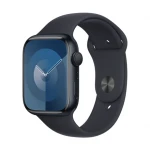 Išmanusis laikrodis Apple Watch Series 9 GPS, 45 mm, Vidurnakčio spalvos aliuminio korpusas su vidurnakčio spalvos sportiniu dirželiu - M/L