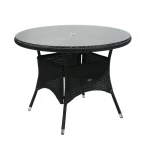 Lauko stalas Wicker I 100 cm, juodas