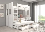 Dviaukštė lova Adrk Furniture Artema su čiužiniais, 90x200 cm, balta