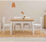 Kalune Design Stalo ir kėdžių rinkinys (5 vienetai) Oliver Sbt Baltas Karina-Baltas