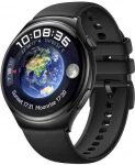 Išmanusis laikrodis Huawei Watch 4 Active, Nerūdijančio plieno juodos spalvos korpusas su juodos spalvos silikoniniu dirželiu