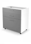 VENTO DS3-80/82 lower cabinet with drawers, color: baltas/light pilkas