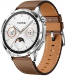 Išmanusis laikrodis Huawei Watch GT4 Classic Edition(46 mm), Nerūdijančio plieno korpusas su rudos spalvos odiniu dirželiu
