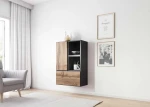 Cama living room furniture set ROCO 17 (2xRO3 + 2xRO6) antracite/wotan oak