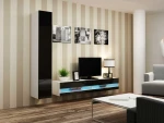 Cama Living room cabinet set VIGO NEW 9 baltas/juodas gloss
