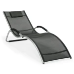 Gultas BRIGO, 177x65xH73cm, rėmas: aliuminis, sėdima dalis: tekstilenas, spalva: juoda