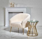 Fotelis Gold GRIFON leisure armchair cream / auksinis