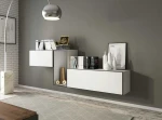 Cama living room furniture set ROCO 11 (RO1+RO3+RO4) baltas/juodas/baltas