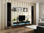 Cama Living room cabinet set VIGO NEW 4 baltas/juodas gloss