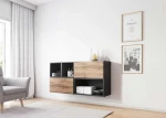 Cama living room furniture set ROCO 15 (RO4+2xRO3+2xRO6) antracite/wotan oak