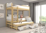 Dviaukštė lova Adrk Furniture Queen su čiužiniais, 80x180 cm, balta/ruda