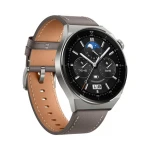 Išmanusis laikrodis Huawei Watch GT 3 Pro Titanium (46mm), Titano spalvos korpusas su pilkos spalvos odiniu dirželiu