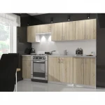 Virtuvės spintelių komplektas NORE Lima 2.4 m, ąžuolo spalvos/baltas