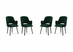 4-ių kėdžių komplektas Milo Casa Laelia, tamsiai žalias
