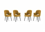 4-ių kėdžių komplektas Milo Casa Laelia, geltonas