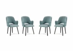 4-ių kėdžių komplektas Milo Casa Laelia, šviesiai mėlynas