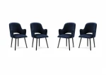 4-ių kėdžių komplektas Milo Casa Laelia, tamsiai mėlynas