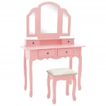 Kosmetinio staliuko rinkinys 100x40x146 cm rožinis