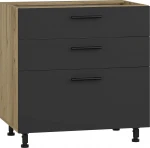 VENTO DS3-80/82 lower cabinet with drawers, color: craft oak/antracite