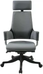Biuro kėdė DELPHI su galvos atrama, 60x47x116-128,5 cm, sėdynė ir atlošas: vilkti audiniu, spalva: pilka