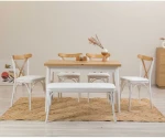 Kalune Design Išplečiamas pietų stalas ir kėdės (6 vienetai) Oliver Açl.Karina-Baltas