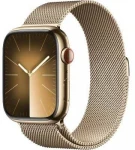 Išmanusis laikrodis Apple Watch Series 9 GPS + Cellular, 45mm Nerūdijančio plieno korpusas aukso spalvos su Milanietiška apyranke aukso spalvos