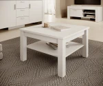 Kavos staliukas ADRK Furniture Cesiro, 80x80 cm, baltas
