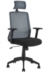 Biuro kėdė BRAVO 62x53x107-114,5 cm, sėdynė: audinys, spalva: juoda, nugaros atrama: tinklinis audinys, spalva: pilka