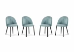 4-ių kėdžių komplektas Milo Casa Livia, šviesiai mėlynas