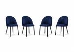 4-ių kėdžių komplektas Milo Casa Livia, tamsiai mėlynas