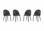 4-ių kėdžių komplektas Milo Casa Livia, tamsiai pilkas