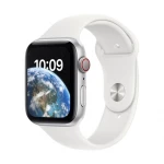 Išmanusis laikrodis Apple Watch SE (2nd Gen) GPS + Cellular, 44 mm, Sidabrinės spalvos aliuminio korpusas su baltu sportiniu dirželiu