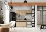 Virtuvės baldų komplektas Ezra Eco Line, rudas