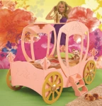 Lova su čiužiniu Princess Carriage, 90x180 cm, rožinė