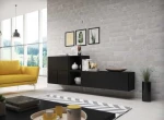 Cama living room furniture set ROCO 9 (RO1+RO3+2xRO6+2xRO5) juodas/juodas/juodas