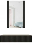 Cama Meble Tualetinis staliukas su veidrodžiu PAFOS 80x41,6x100 matinis juodas