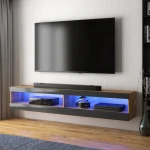 TV staliukas Selsey Viansola LED 140 cm, rudas/juodas