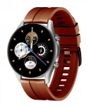 Išmanusis laikrodis Oro-med Gold Smart Fit 8 Pro, Sidabrinės spalvos korpusas su rudos spalvos dirželiu