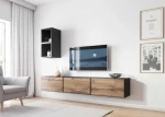 Cama living room furniture set ROCO 7 (3xRO3 + 2xRO6) antracite/wotan oak