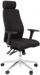 Darbo kėdė SMART EXTRA su galvos atrama 60x63,5-70xH114-123cm, sėdynės ir atlošo atramos: audinys, spalva: juoda