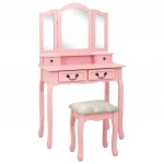 Kosmetinio staliuko rinkinys 80x69x141 cm rožinis