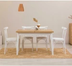 Kalune Design Išplečiamas pietų stalas ir kėdės (5 vienetai) Oliver Açl.Baltas Karina-Baltas