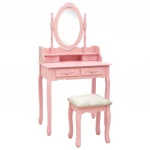 Kosmetinio staliuko rinkinys 75x69x140 cm rožinis