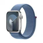 Išmanusis laikrodis Apple Watch Series 9 GPS, 41 mm, Sidabrinės spalvos aliuminio korpusas su mėlynos spalvos sportiniu dirželiu