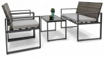 Lauko baldų komplektas Minimalistic, pilkas