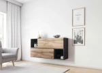 Cama living room furniture set ROCO 14 (2xRO1 + 2xRO6) antracite/wotan oak