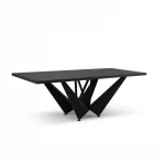 Valgomojo stalas Micadoni Home Lottie 220x100cm, juodas